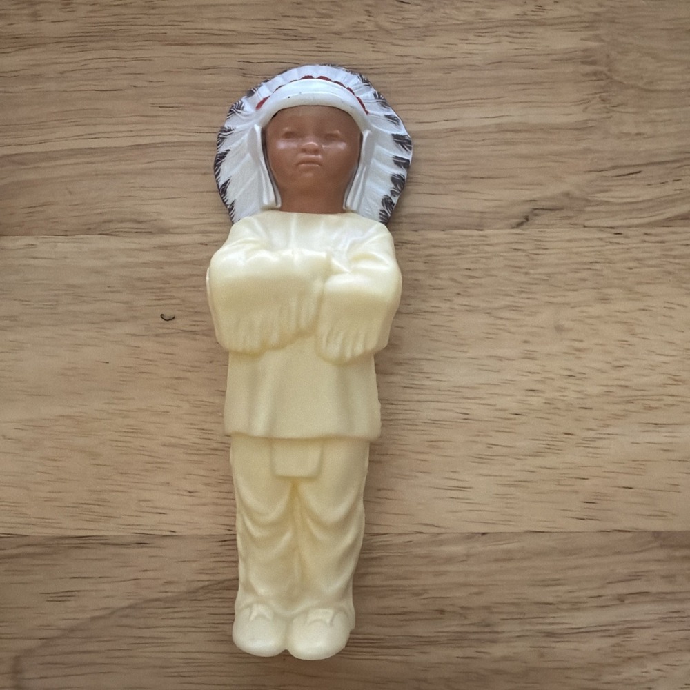 Vintage 1950's Native American Chief Celluloid Figurine Indian Headdress Doll